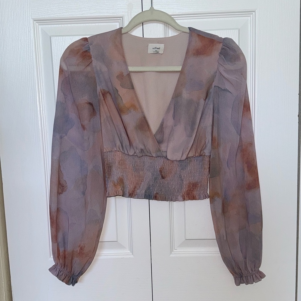 Aritzia Multicolor Sheer Blouse